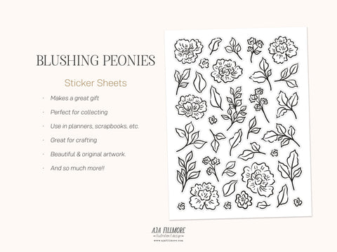 Floral Sticker Sheet SVG Aja Nicole Designs 
