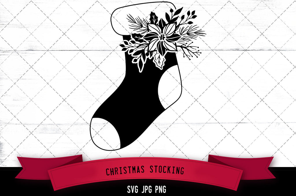 Floral stocking svg, Christmas Stocking, Christmas holiday, christmas ...