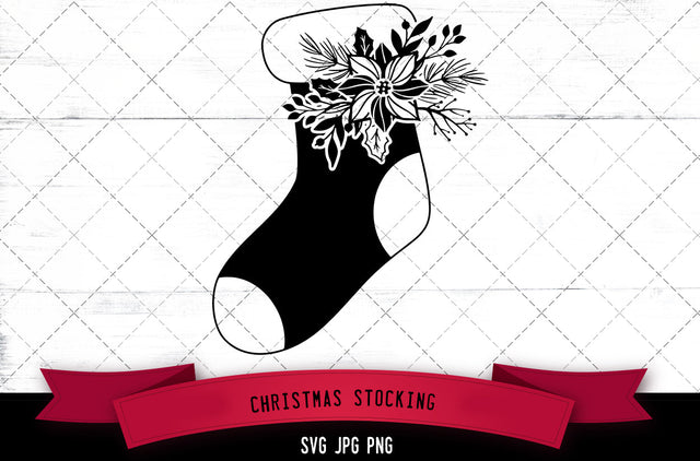 Floral stocking svg, Christmas Stocking, Christmas holiday, christmas decor svg, cut files for cricut SVG Loveleen Kaur 
