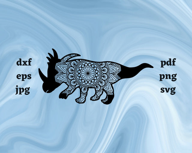Floral Styracosaurus SVG Cut File SVG Northern Light SVG 