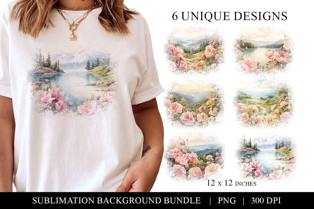 Floral Sublimation Backgrounds - Pink Rose Background PNG - So Fontsy