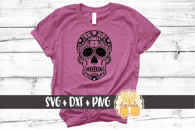 Floral Sugar Skull SVG PNG DXF Cut Files SVG Cheese Toast Digitals 