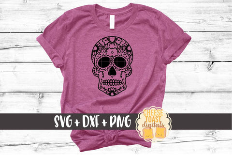Floral Sugar Skull SVG PNG DXF Cut Files SVG Cheese Toast Digitals 
