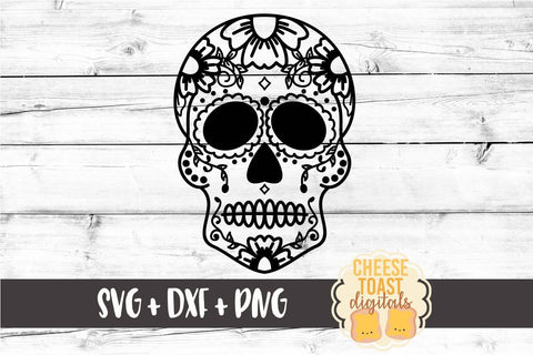 Floral Sugar Skull SVG PNG DXF Cut Files SVG Cheese Toast Digitals 