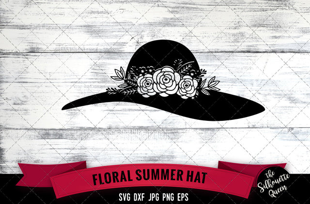 Floral Summer Hat Vector Silhouette File SVG Loveleen Kaur 