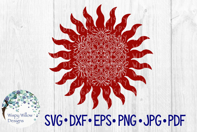 Floral Sun Mandala SVG Wispy Willow Designs 