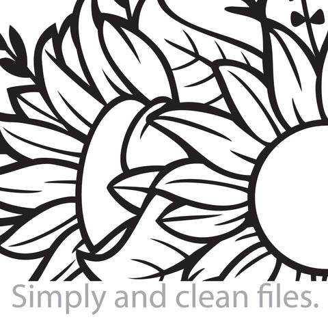 Floral Sunflower and plants SVG TribaliumArtSF 