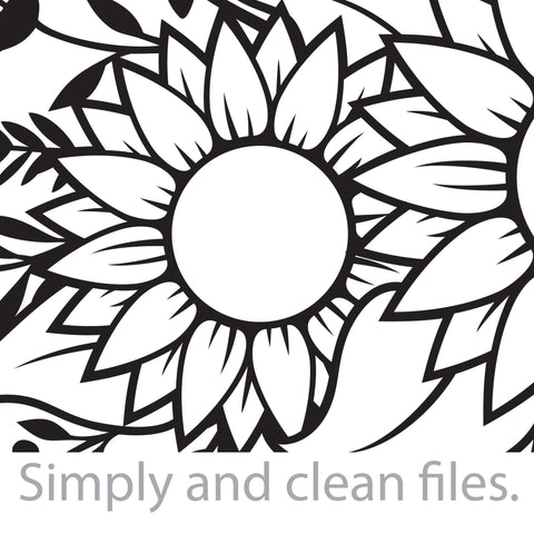 Floral Sunflower and plants SVG TribaliumArtSF 