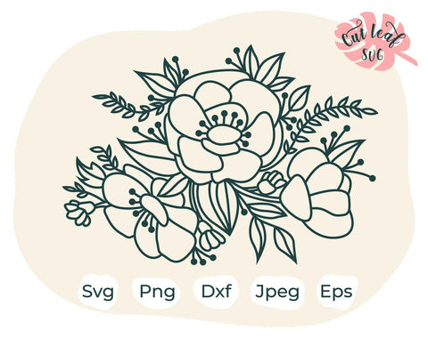 Floral svg, flower svg, flourish svg, wreath svg, summer svg, farm svg, farm clipart SVG CutLeafSvg 