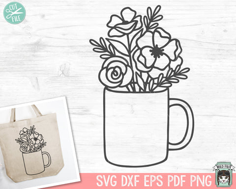 Floral SVG, Flowers SVG, Teacher Shirt SVG, Mug SVG SVG Wild Pilot 