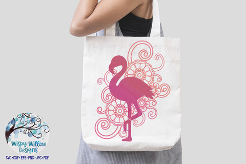 Floral Swirl Flamingo Mandala SVG SVG Wispy Willow Designs 