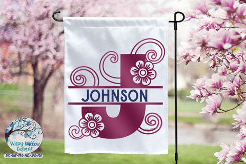 Floral Swirl Split Alphabet SVG Bundle SVG Wispy Willow Designs 