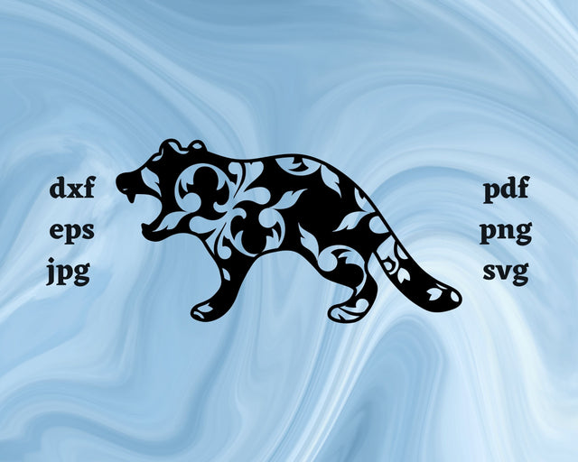 Floral Tasmanian Devil SVG Cut File SVG Northern Light SVG 