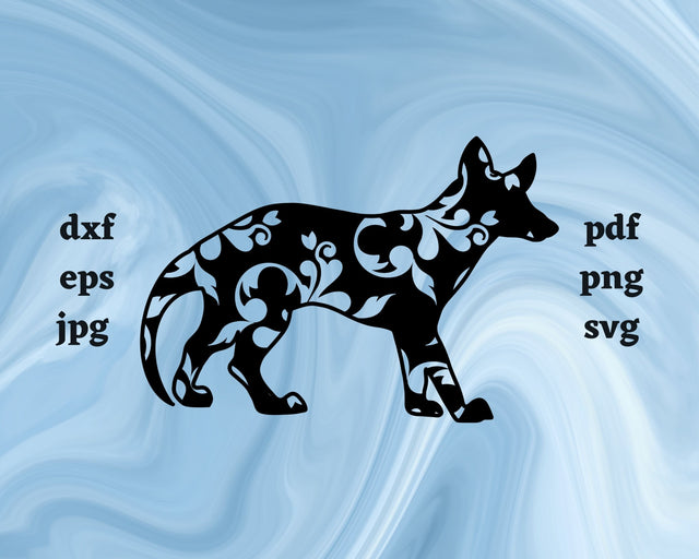 Floral Tasmanian Tiger SVG Cut File SVG Northern Light SVG 