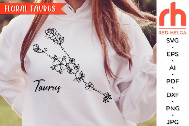Floral Taurus SVG - Flower Zodiac Cut File SVG RedHelgaArt 