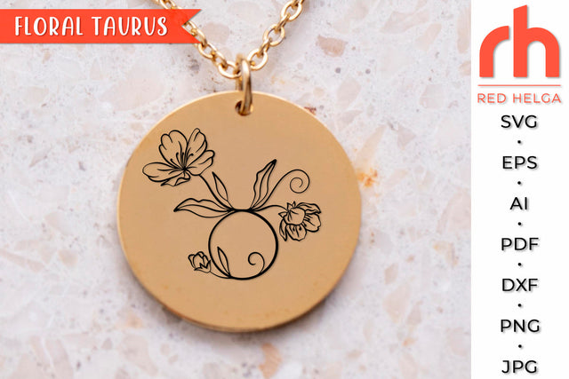 Floral Taurus SVG - Zodiac Sign Cut File SVG RedHelgaArt 