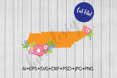 Floral Tennessee SVG SVG BNRDesignShop 
