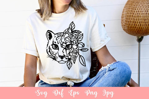Floral Tiger SVG File, Shirt SVG Free For Commercial Use SVG Sintegra 