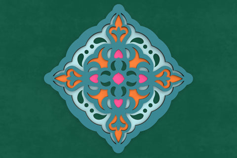 Floral Tile 3D layered SVG cut files SVG Angel on Empire 