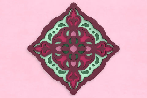 Floral Tile 3D layered SVG cut files SVG Angel on Empire 