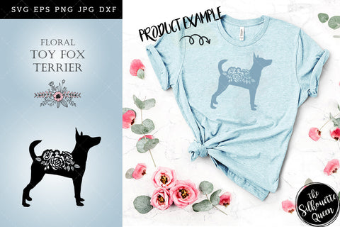 Floral Toy Fox Terrier Dog svg file for cricut, for silhouette, cut eps, cutting png, cuttable dxf, Instant Download design SVG Loveleen Kaur 