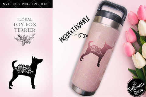 Floral Toy Fox Terrier Dog svg file for cricut, for silhouette, cut eps, cutting png, cuttable dxf, Instant Download design SVG Loveleen Kaur 