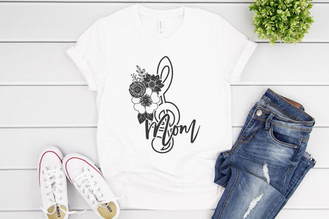 Floral Treble Clef Band Mom SVG Morgan Day Designs 