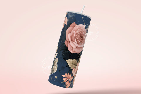 Floral Tumbler, Add Your Own Name Tumbler, Skinny Tumbler 20 oz Design Wrap, Seamless Sublimation Design PNG, Skinny Travel Tumbler Sublimation Syre Digital Creations 