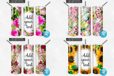 Floral Tumbler Bundle Sublimation Regulrcrative 