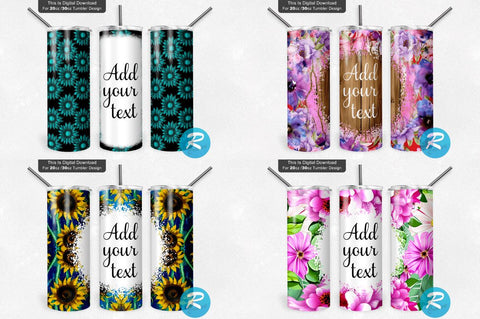 Floral Tumbler Bundle Sublimation Regulrcrative 