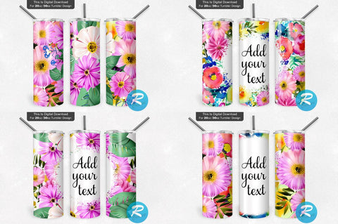 Floral Tumbler Bundle Sublimation Regulrcrative 