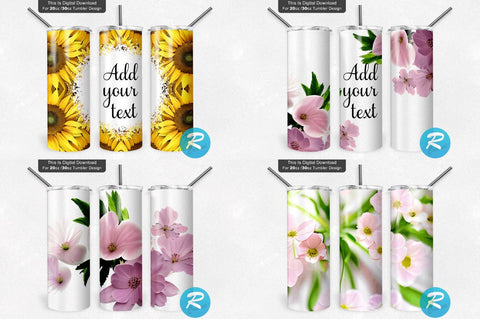 Floral Tumbler Bundle Sublimation Regulrcrative 