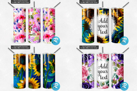 Floral Tumbler Bundle Sublimation Regulrcrative 