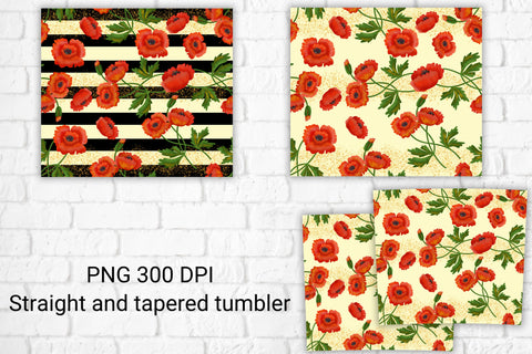 Floral tumbler design | Poppies sublimation Sublimation Svetana Studio 