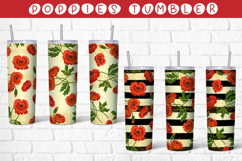 Floral tumbler design | Poppies sublimation Sublimation Svetana Studio 