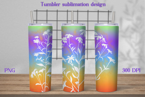 Floral tumbler design | Silhouette flower sublimation Sublimation Svetana Studio 