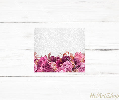 Floral Tumbler PNG, Rose Gold Bouquets SKINNY TUMBLER Png Sublimation _HelArtShop_ 