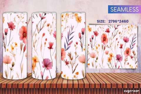 Floral Tumbler Wraps Bundle | 20 Oz | Sublimation Sublimation SvgOcean 