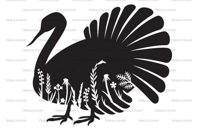 Floral turkey SVG TribaliumArtSF 