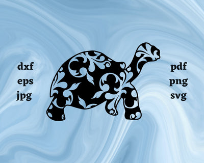 Floral Turtle SVG Cut File SVG Northern Light SVG 