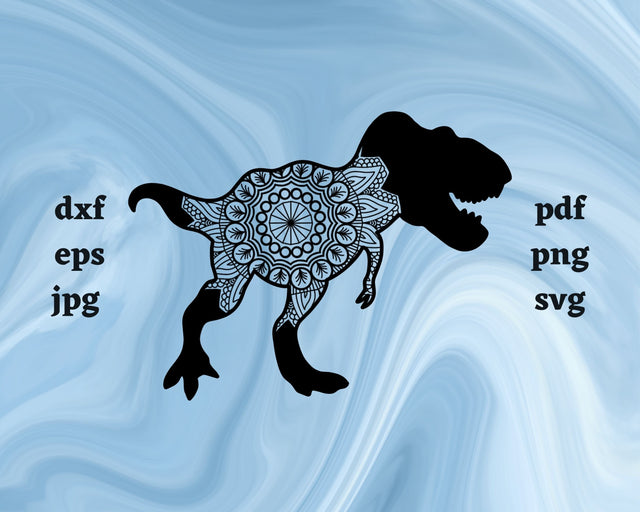 Floral Tyrannosaurus Rex SVG Cut File SVG Northern Light SVG 