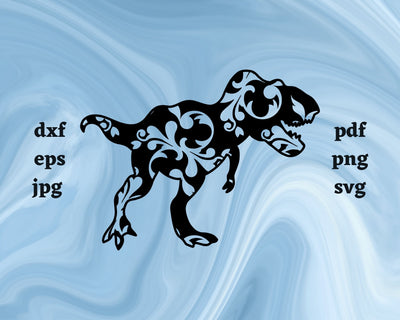 Floral Tyrannosaurus Rex SVG Cut File SVG Northern Light SVG 