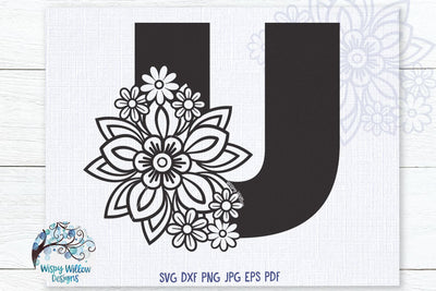 Floral U SVG SVG Wispy Willow Designs 