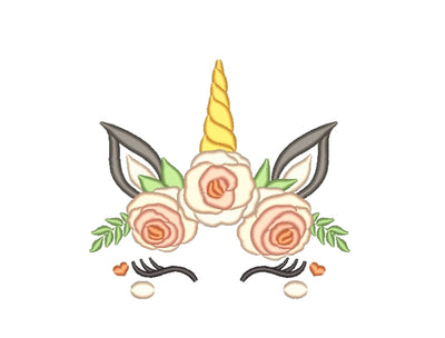Floral Unicorn Embroidery Design, 4 sizes Embroidery/Applique DESIGNS Nino Nadaraia 