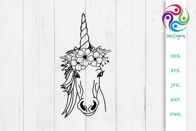 Floral Unicorn Svg File SVG Sintegra 