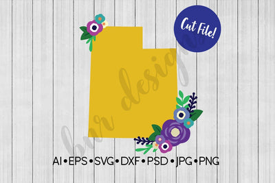 Floral Utah SVG SVG BNRDesignShop 