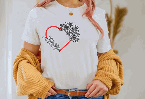 Floral Valentine Heart Machine Embroidery Design Embroidery/Applique DESIGNS Canada Embroidery 