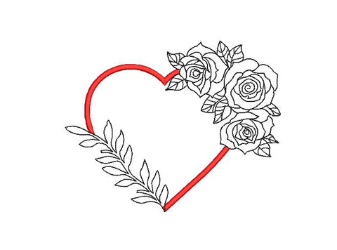 Floral Valentine Heart Machine Embroidery Design Embroidery/Applique DESIGNS Canada Embroidery 