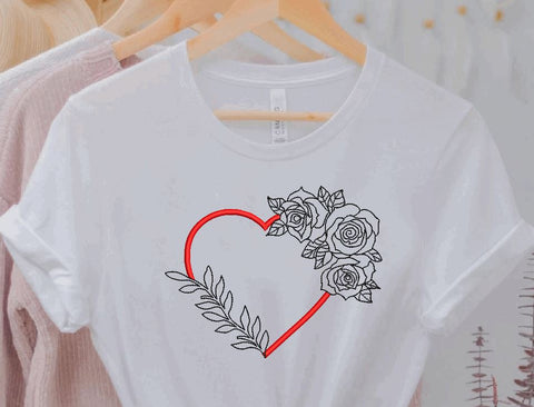 Floral Valentine Heart Machine Embroidery Design Embroidery/Applique DESIGNS Canada Embroidery 