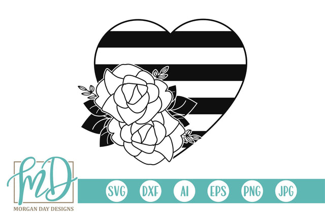 Floral Valentine Heart SVG Morgan Day Designs 